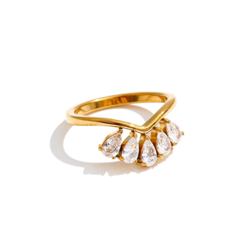 Zirconia Ring in 18K Gold Plated