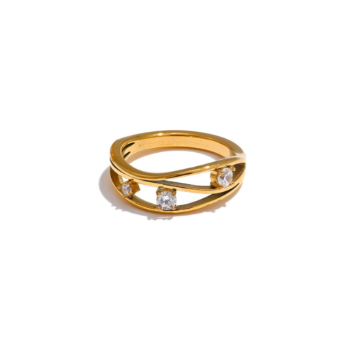 Zirconia Ring in 18K Gold Plated