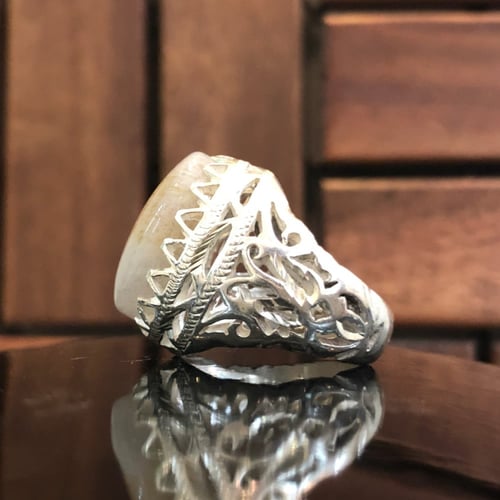 خاتم الفضة عقيق يمني صياغة حجازية يدوية ثقيلة ومرت...