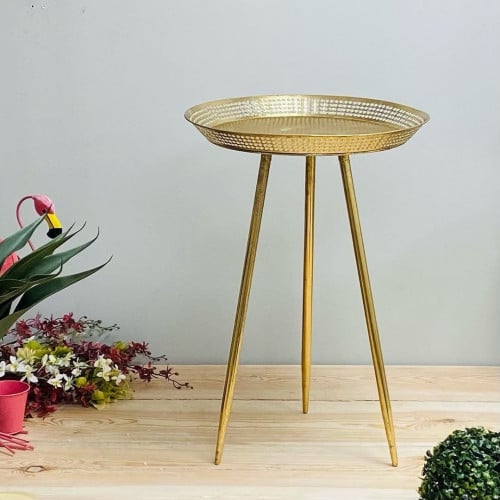 طاولة خدمة وقهوة كبيرة حديد انتيك ذهبي معتق