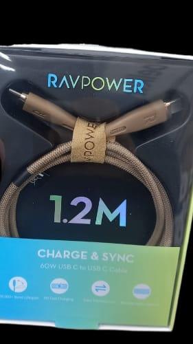 كيبل قماش RAVEPOWER C TO C 60W