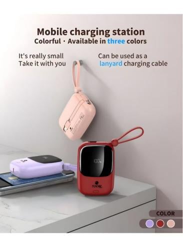 بطارية zoomplus مع كيبل مدمج الوان