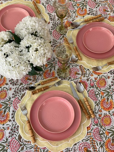 مفرش صحن - لنين - أصفر