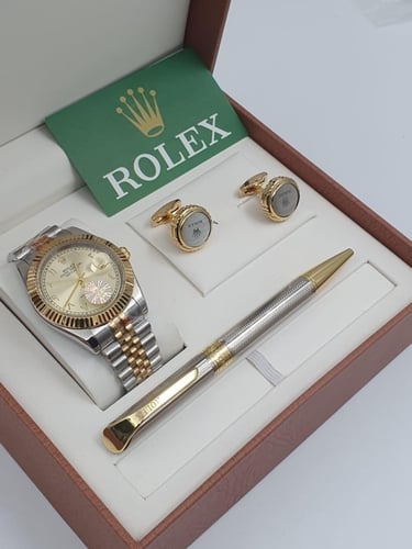 طقم ساعة وقلم وكبك رولكس الدرجة الاولى -9