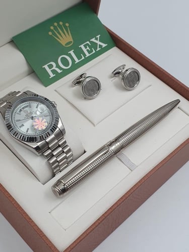 طقم ساعة وقلم وكبك رولكس الدرجة الاولى - 3