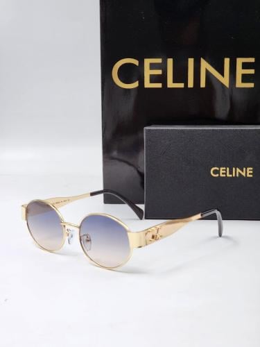 نظارة ماركة سيلين ذهبي مع الملحقات