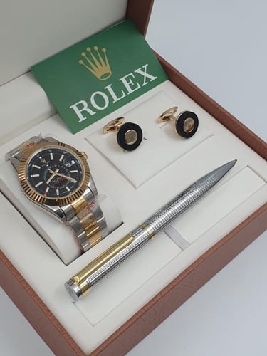طقم ساعة وقلم وكبك رولكس الدرجة الاولى -9