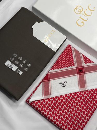 قماش ثوب رجالي شتوي ماركة قوتشي مع الملحقات