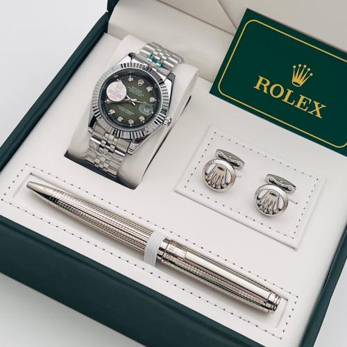 طقم ساعة وقلم & كبك من رولكس مع الملحقات