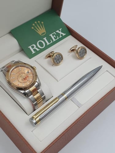 طقم ساعة وقلم وكبك رولكس الدرجة الاولى - 3