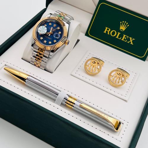طقم ساعة وقلم & كبك من رولكس مع الملحقات