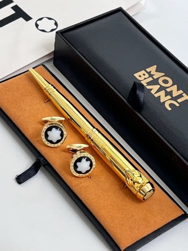 قلم و كبك منتو بلانك النجمة مع الملحقات الفضي