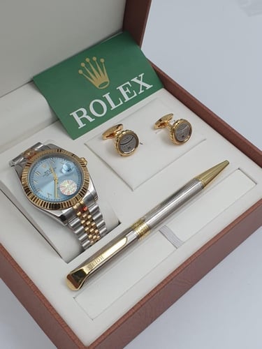 طقم ساعة وقلم وكبك رولكس الدرجة الاولى -10