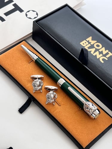 قلم و كبك منتو بلانك وجه الذيب مع الملحقات كحلي