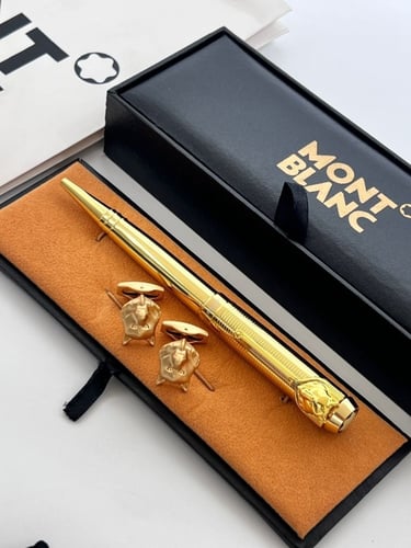 قلم و كبك منتو بلانك النجمة مع الملحقات الأسود