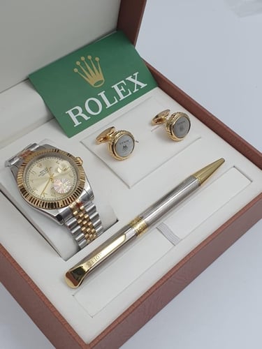 طقم ساعة وقلم وكبك رولكس الدرجة الاولى -5
