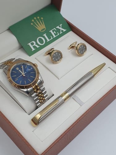 طقم ساعة وقلم وكبك رولكس الدرجة الاولى -15
