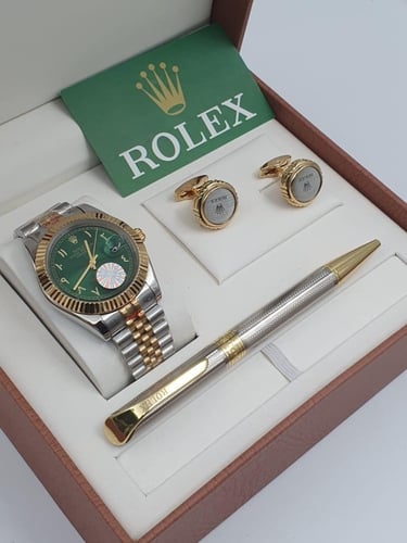 طقم ساعة وقلم وكبك رولكس الدرجة الاولى -9