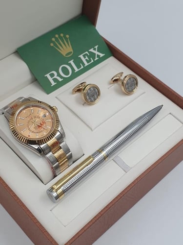 طقم ساعة وقلم وكبك رولكس الدرجة الاولى -10