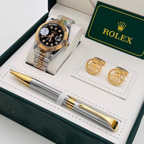 طقم ساعة وقلم & كبك من رولكس مع الملحقات