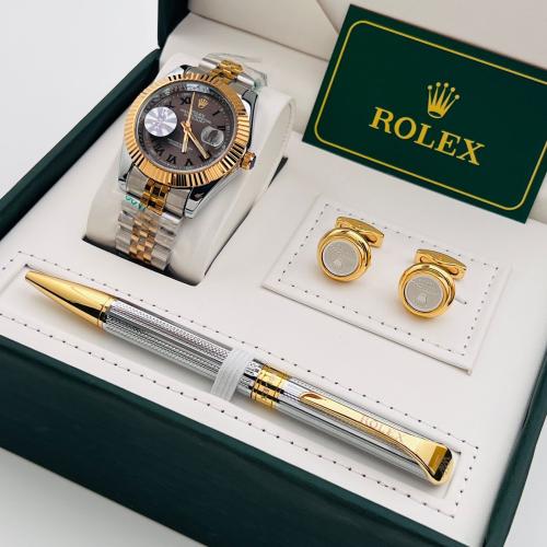 طقم ساعة وقلم & كبك من رولكس مع الملحقات
