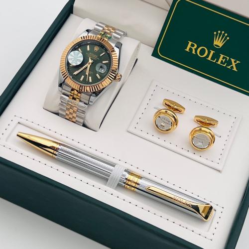 طقم ساعة وقلم & كبك من رولكس مع الملحقات
