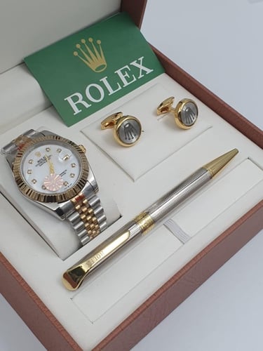 طقم ساعة وقلم وكبك رولكس الدرجة الاولى - 3