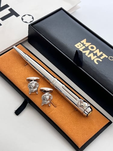 قلم و كبك منتو بلانك النجمة مع الملحقات الذهبي