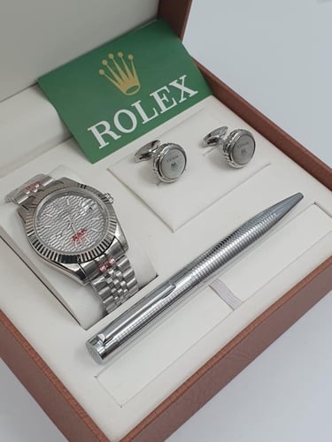 طقم ساعة وقلم وكبك رولكس الدرجة الاولى -11