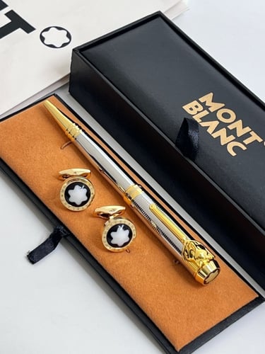 قلم و كبك منتو بلانك وجه الذيب مع الملحقات اخضر