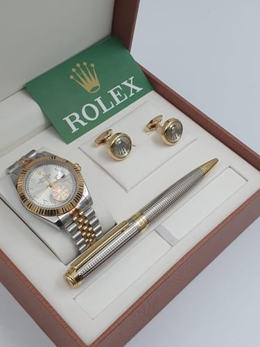 طقم ساعة وقلم وكبك رولكس الدرجة الاولى -15