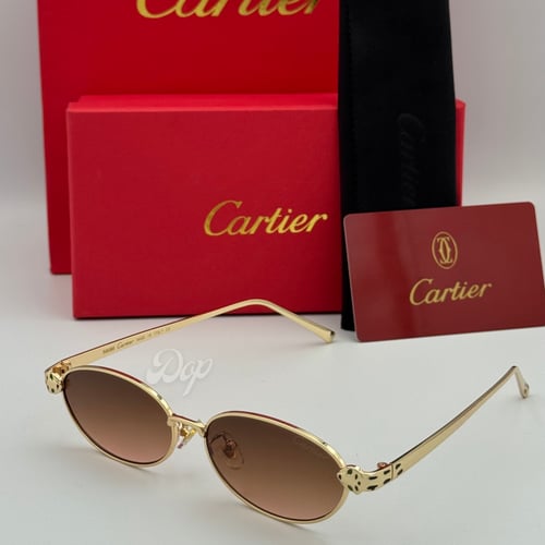 نظارة كارتير بيضاوي ذهبي بعدسة مميزة