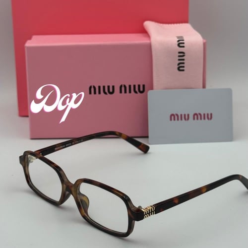 نظارة ميو ميو بإطار تايقر وعدسات مستطيله شفاف