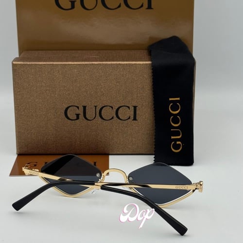 نظارة قوتشي بدون أطار بعدسة سوداء