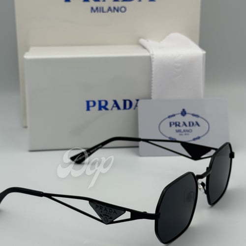 نظارة برادا مستطيل أسود كامل الأصدار الثاني