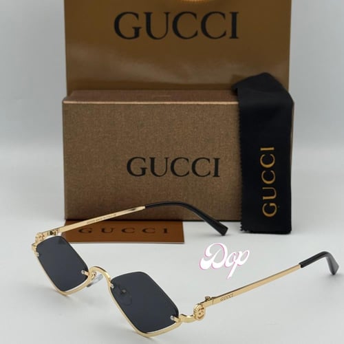 نظارة قوتشي بدون أطار بعدسة سوداء