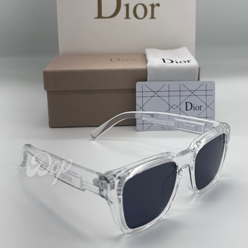 نظارة ديور بإطار رمادي شفاف وعدسات سوداء