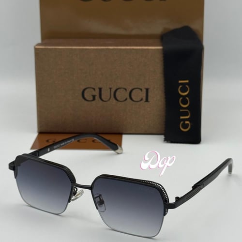 نظارة قوتشي مربعة عدسة سوداء مُدرج