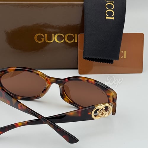 نظارة قوتشي تايقر بيضاوي بعدسة بُني