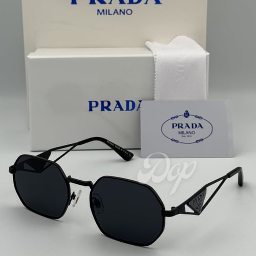 نظارة برادا مستطيل أسود كامل الأصدار الثاني