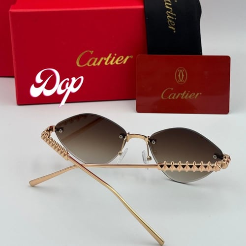 نظارة كارتير معدني ذهبي بعدسة بني مدرج