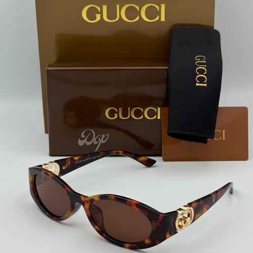 نظارة قوتشي تايقر بيضاوي بعدسة بُني