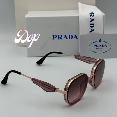 نظارة برادا سداسي بعدسة وردي مدرج