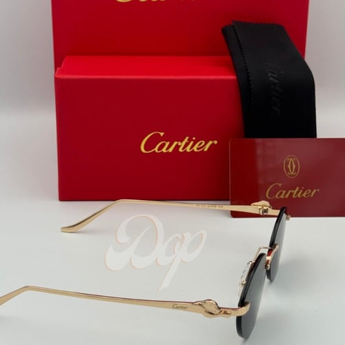 نظارة كارتير پانتير دو ذهبي عدسة سوداء