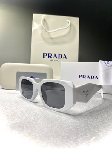 نظارة برادا ابيض كامل