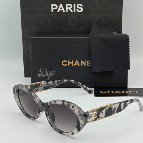 نظارة شانيل EYE-CAT لون مميز بشعار ذهبي الاصدار ال...