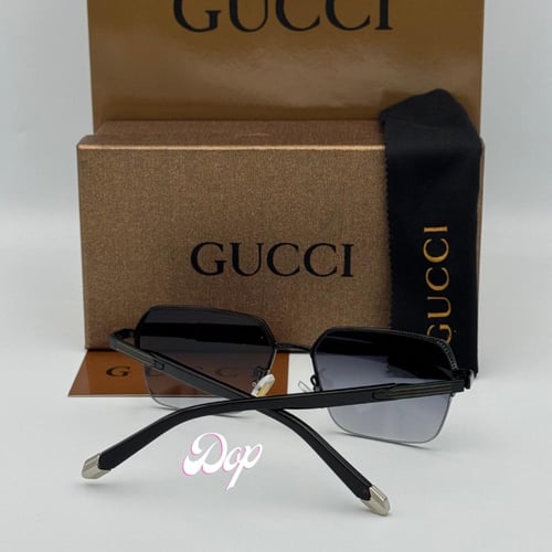 نظارة قوتشي مربعة عدسة سوداء مُدرج