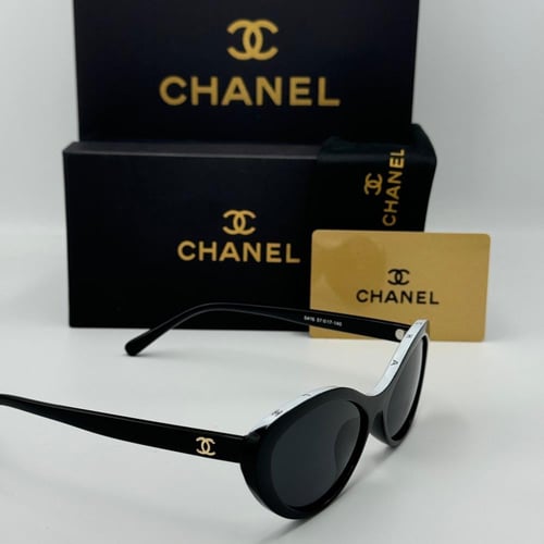 نظارة شانيل Eye-Cat أسود بكتابة بيضاء