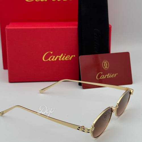 نظارة كارتير بيضاوي ذهبي بعدسة مميزة