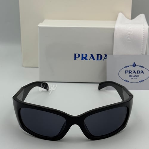 نظارة برادا مستطيل رياضي بعدسة سوداء